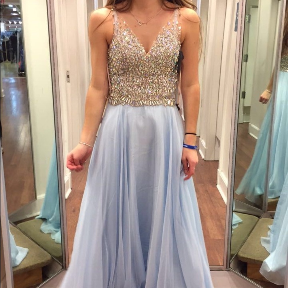 Ice Blue Prom Dress Size 2